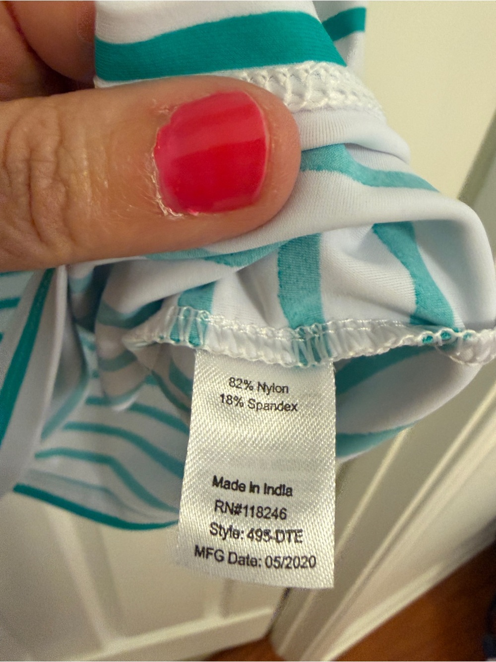 Cabana Life Teal Stripe Boatneck Dress Medium - Picture 3 of 3
